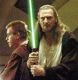 Note how Qui-Gon has gone for the beard AND girly haircut ensemble. A bold statement!